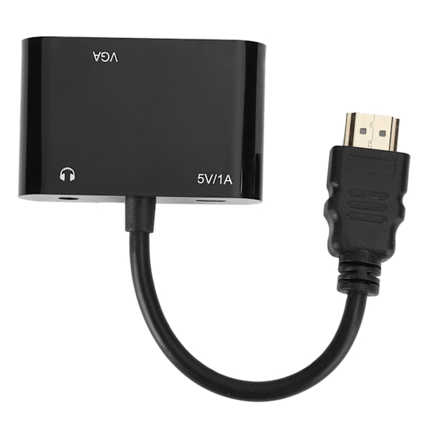 Videomuunnin HDMI:stä HDMI/VGA/Micor-virtalähteeseen 3,5 mm 4K HD samanaikainen näyttö