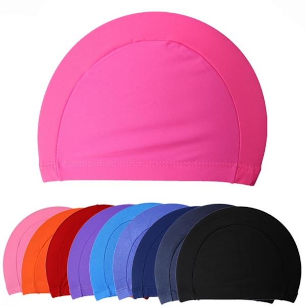 12Pcs Swimming Cap Men Women Nylon Single Color Set Quick Dry Hat Swimming Pool Supplies