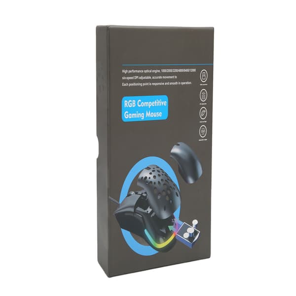 RGB Gaming Mus Ultralet Honeycomb Shell 12000 DPI Optisk Sensor Kablet Gaming Mus med 7 Programmerbare Knapper