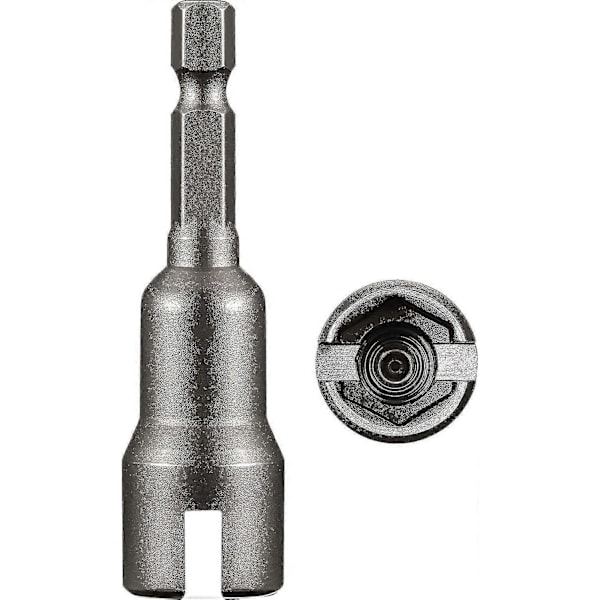 Mutterdragare Spårskruvmejsel Bit Hylsnyckel Verktyg 1/4 Tum Hex Skaft Stål Bit För Panelmutter Skruv Ögla C-krok Bult (silver) (1st) Zekai