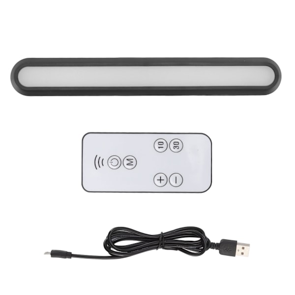 USB Genopladelig LED Skrivebordslampe Bar Magnetisk Skrivebordslampe Læsning Lys Sort Trinløs Dæmpning Batteridrevet Skab Touch Lys