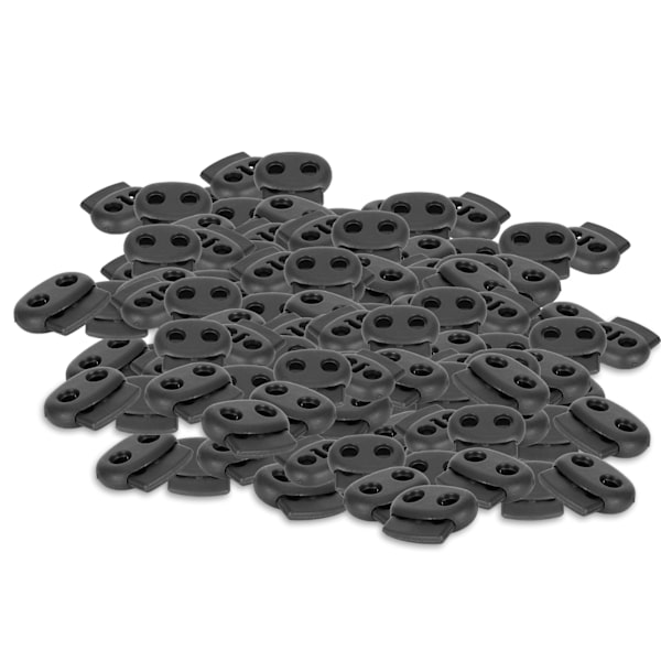 300 stk. dobbelthulls fjær snorlåser grise nese form nylon spenne stopper feste