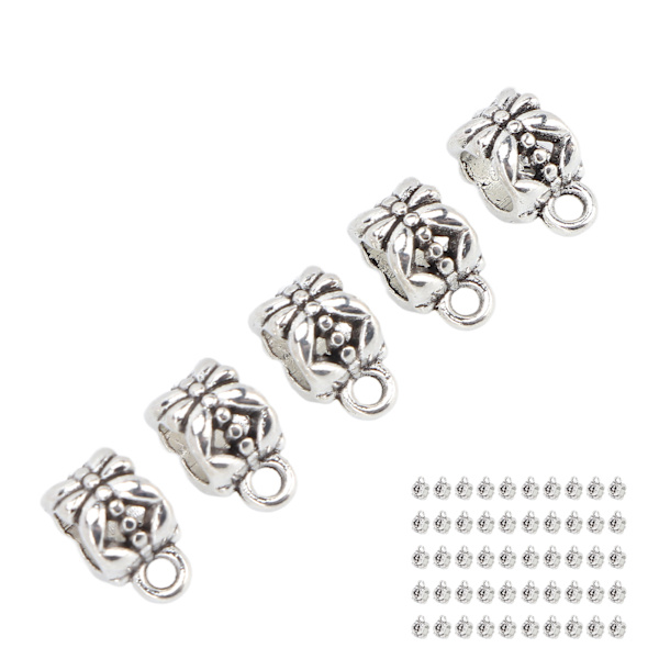 50 st skäggpärlor hårflätningspärlor antik silver metallfinish måttlig storlek utsökta dreadlockspärlor