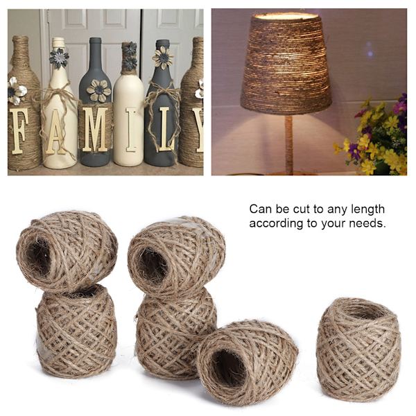 DIY hamperep tråd naturlig jutegarn snor for fest bryllup gave håndverk dekor