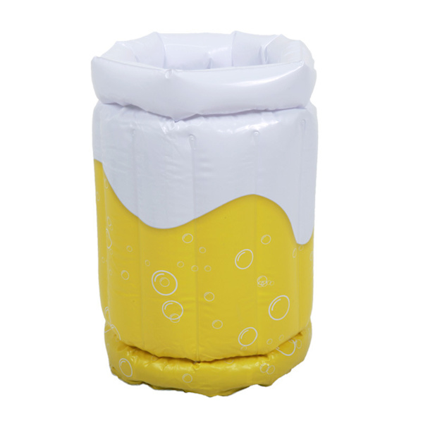 Puhallettava oluenjäähdytin lämmönkestävä turvallinen kaksinkertainen suojaus ympäristöystävällinen PVC taitettava puhallettava jääkauha 50x30 cm ulkokäyttöinen jääkauha