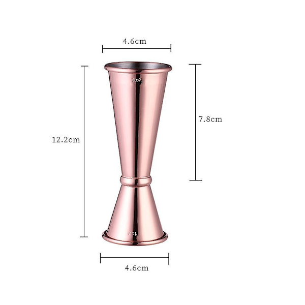 Dobbeltsidig cocktailjigger i rustfritt stål - 1 oz/2 oz kapasitet