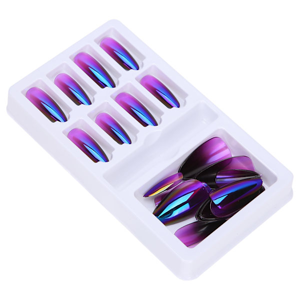 Gradient, spetsiga falska naglar tips , färgade heltäckande cover med nagelfilF745-20