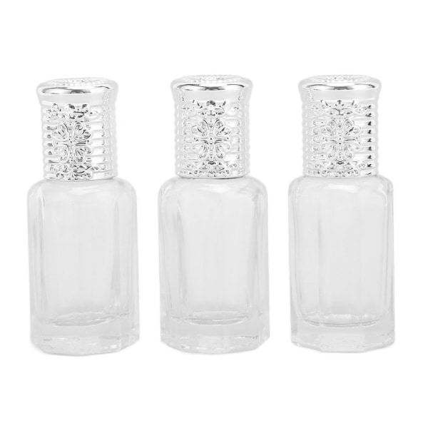 3 stk Genopfyldelig parfumetågespray 10ml sølvdæksel klart glas tomme duftduftflasker