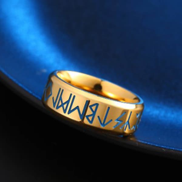 Herrring i titan, graverad guld, lysande, modern, glansig, 18,2 mm innerdiameter