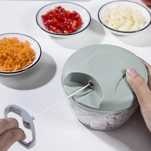 500/900ML Garlic Chopper Manual Rotary Vegetable Cutter Chopper Slicer Fruit Garlic Press Kitchen Tool Blender Meat Grinder blue blue 500ml
