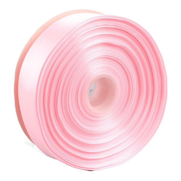 Pink dobbeltsidet polyesterbånd 100yd længde 1,57in bredde blødt stof bånd til indpakning af slik kage