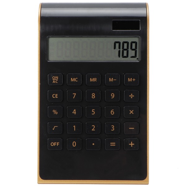 Bærbar 10-sifret kalkulator Ultratynn solenergikalkulator for hjemmekontor Business LCD-skjerm Svart