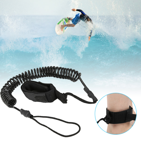 TPU svart elastisk vattensportfotsrep Surfing Paddle Board Ankelfjäder dragband