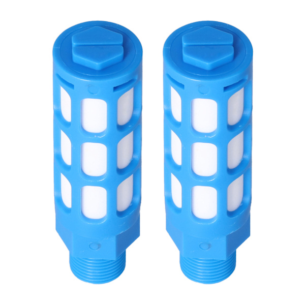 Pneumatisk ljuddämpare i plast Luftledningsflödeskontroll Avgasljuddämpare Kompressorkoppling Blue25Pcs PSU-04