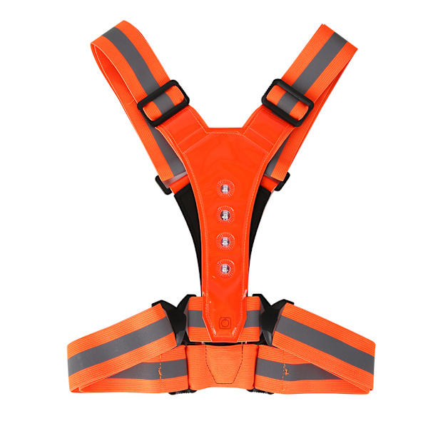 Elastisk LED Justerbar Synlighed Reflekterende Vest Gear Striber til Udendørs Natsport Sikkerhedorange rød