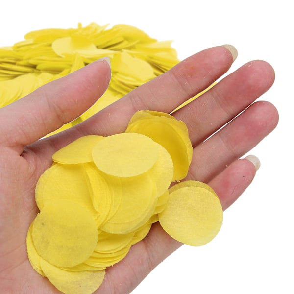 2 poser med runde papirkonfetti 2,5 cm fødselsdagsfest festival bryllupsdekoration forsyninger gul