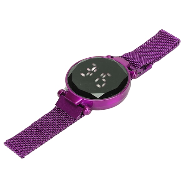 Kvinnor LED- watch LED-pekskärm Stor skärm Hållbar legering Modedesign Digital LED- watch för flickor Kvinnor Vuxen Lila
