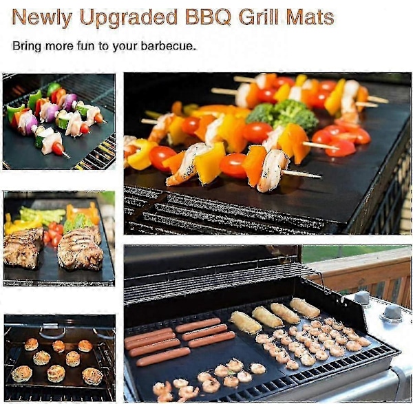 Grillausmatto, 6 kpl tarttumattomia grillausmattoja hiili-, sähkögrilleihin, lämmönkestävä, helppo puhdistaa -CNSZ