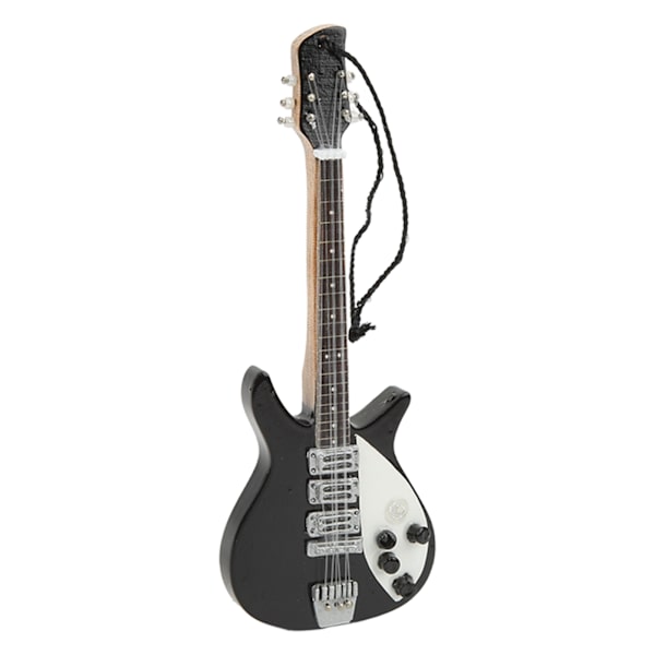 Musikinstrumenter Guitar Vedhæng Sort Base Træ Manuel Miniature Fin Detalje Håndværk Model Samling