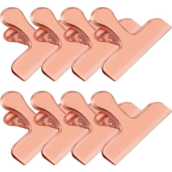 Rosegull Chip Clips, 8-pakning Rustfrie Stål Chip Clips, Chip Clips Poseklemmer Matklemmer, Poseklemmer for Mat, Klemmer for Matpakker, Chip Poseklemmer -