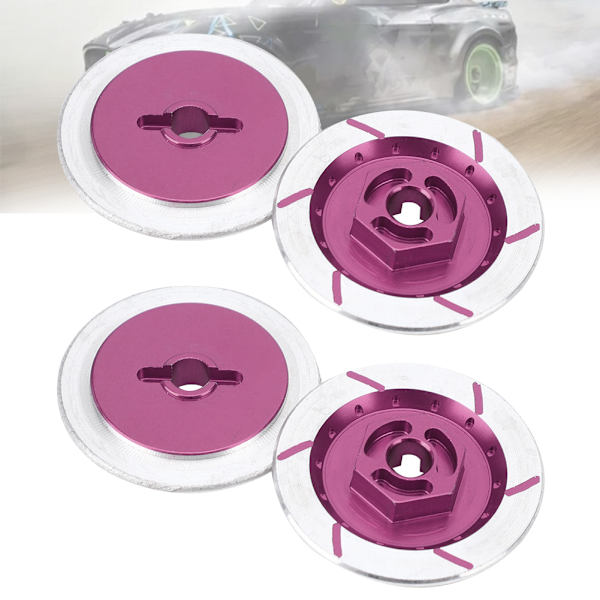 4 st aluminiumlegeringshjul bromsskiva tillbehör Passar för HSP 94123/R31 1/10 RC CarPurple