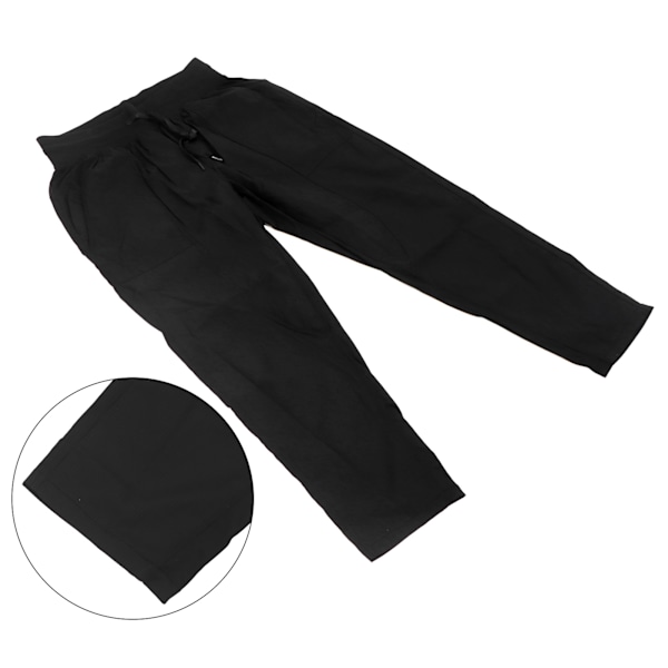 Kvinnors Fitness Joggers Nylon Snabbtorkande Dragsko Stängning Löpning Sweatpants Svart L