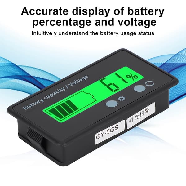 GY-6GS Batteriström LCD-display Voltmeter 12-84V med ljuslarmfunktion (grönt ljus)