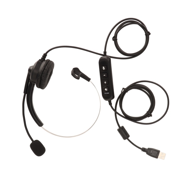 USB Business Headset Støjreduktion Enkeltsidede ørehovedtelefoner understøtter opkaldshøjttalerlydstyrkejustering Mikrofonlydløs