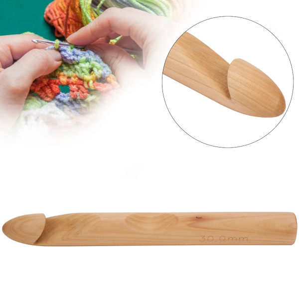 30mm Stor Tjock Virknål Trä Stickning Nål Handvävning Verktyg DIY Hantverk