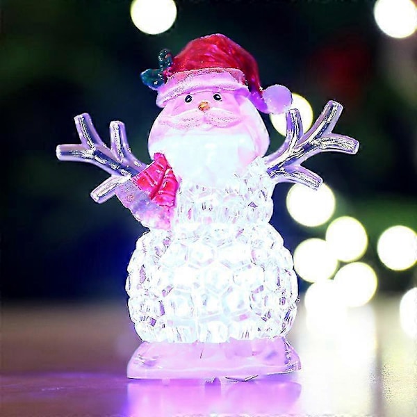 Lysende Snømann Julepynt Jule LED Figurer Ornament1stkhvit