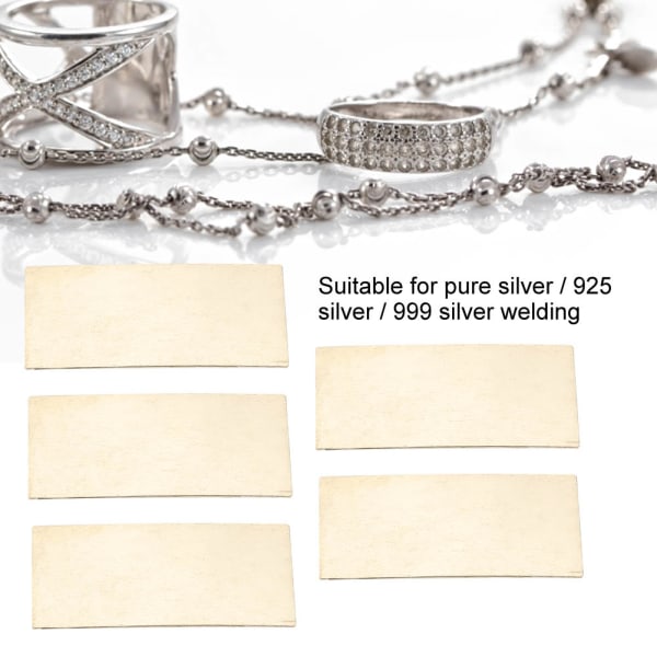 5 Stk 65% Sølv Loddeplate Smykker Sveiseblad Verktøy Loddestykker
