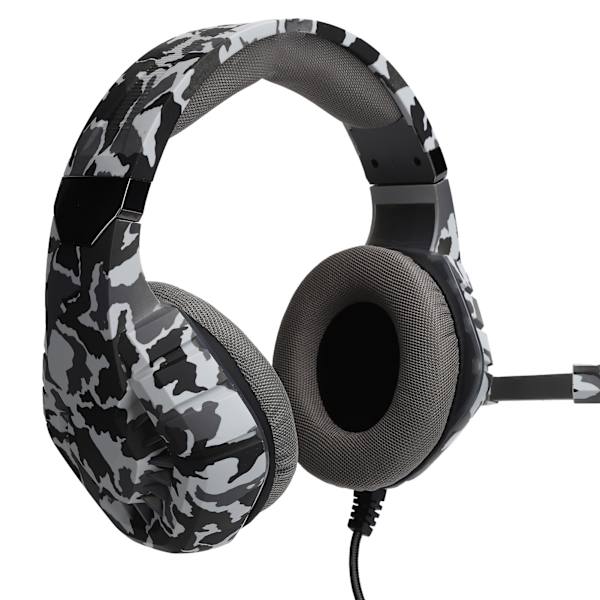 Kablet Gaming Hodetelefon Datamaskin Stereo Hodesett med LED Lys Mikrofon USB+3.5mm Port
