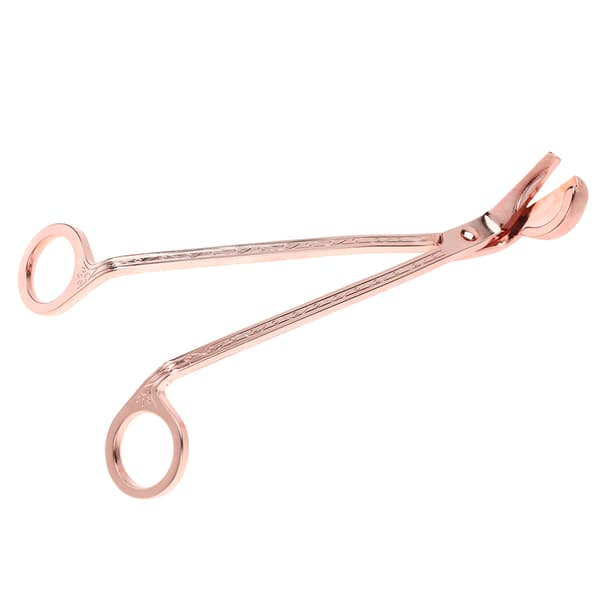 Halvsirkelformet plating rustfritt stål lys hjerte klipp veke trimmer saks verktøy (rose gull)