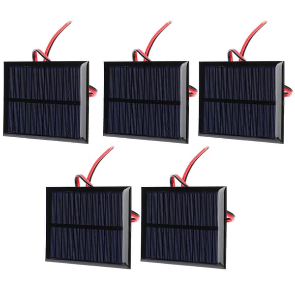 5 stk. Mini solcellepanel Epoxy cellekort strømmodul 30 cm rød og svart linje 6V0.6W