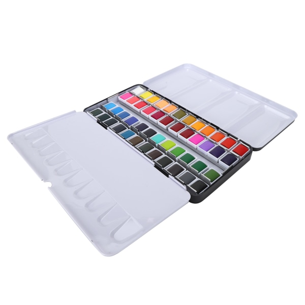 Akvarellmaling Bærbar Bright Color Akvarellpigmentsett Malingrekvisita med Box48 farger