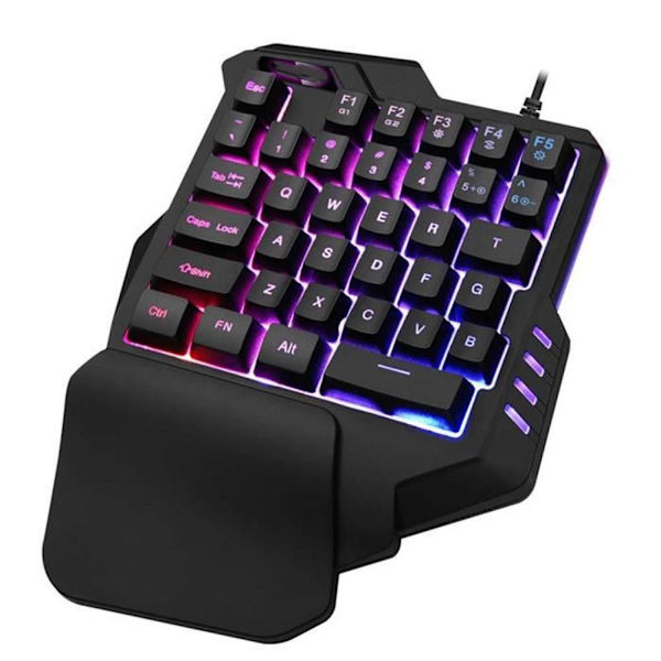 Enhånds mekanisk gaming tastatur RGB baggrundsbelyst bærbar mini gaming tastatur spil controller til PC PS4 Xbox Gamer