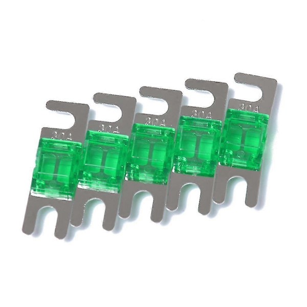 5 stk./pakke 30a / 40a / 60a / 80a / 100a Nikkelbelagte Mini Anl Sikringer Zekai Grøn30A