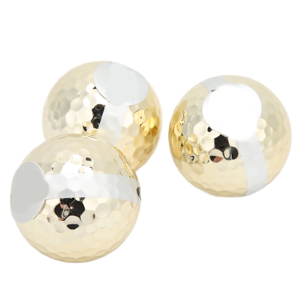 3 stk gullbelagt golfball med bånd - Luksuriøse og elegante golfballer - Gaver til åpningsseremonier og arrangementer