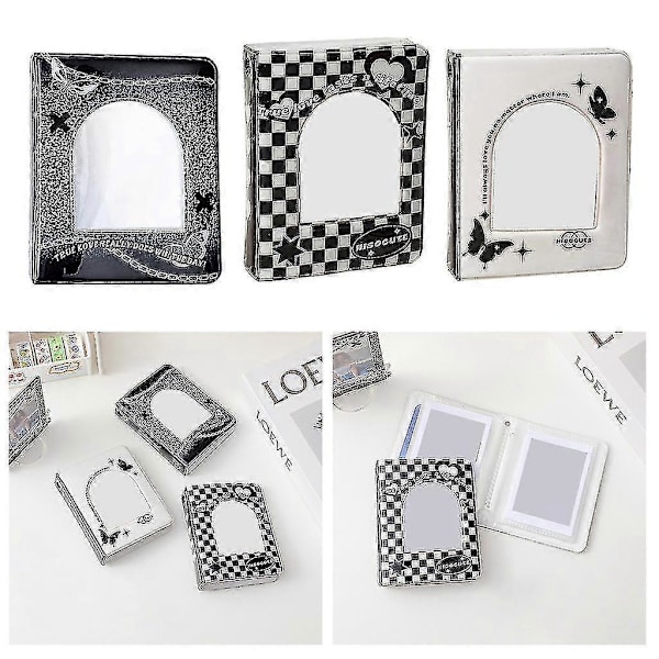Kpop Fotokort Pärmar 3 Tum Mini Fotoalbum Hollow Kpop Fotokortshållare Zekai Vitfjäril