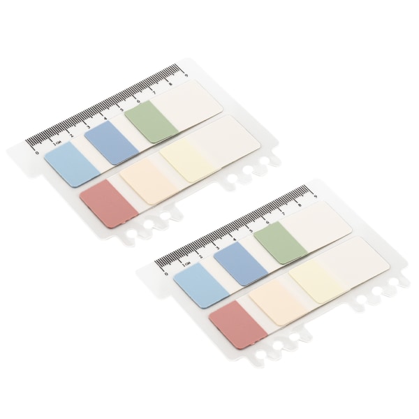 2 sæt gennemsigtige Sticky Notes 6 farver Morandi Vandtætte gennemsigtige PET Sticky Notes til filklassificeringsindeksetiketter