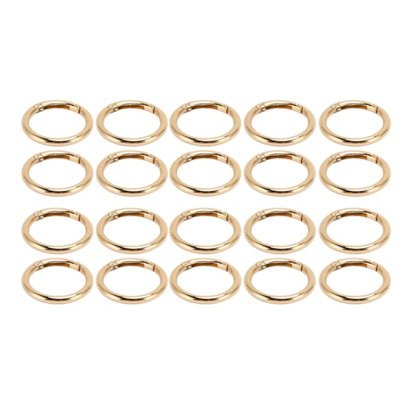 20 st fjäder O-ringar 1,57 tum diameter 0,2 tum tjock stark koppar säker stängning fjäder spännen för handväska smycken DIY guld färg