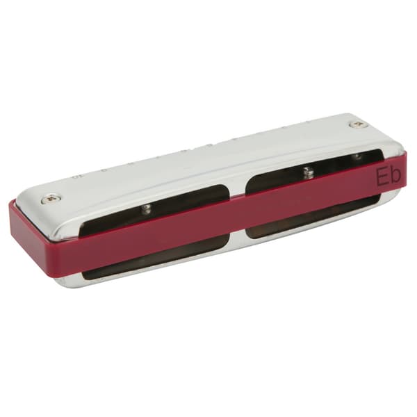 Blues Harmonica i rustfrit stål med 10 huller, Eb-toneart, til begyndere og professionelle, rød