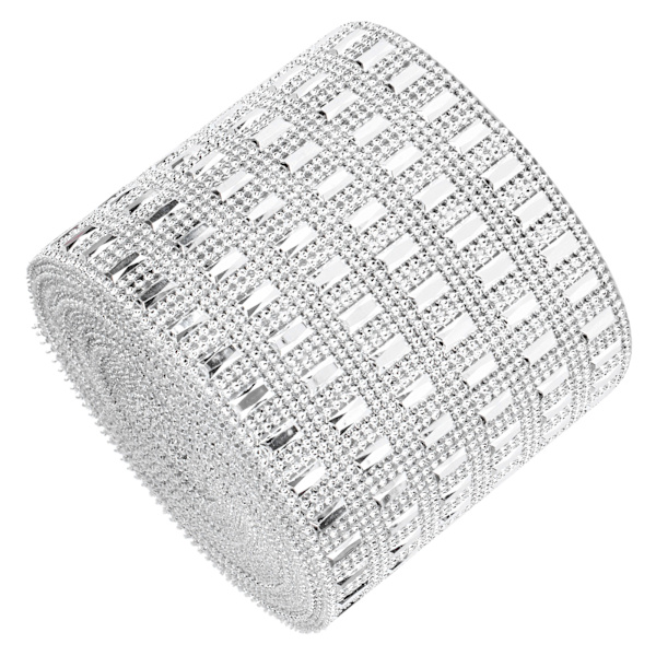 Plast Imitation Diamanter ihålig nät Rhinestones Band Wrap för bröllopsdekor DIY kläder