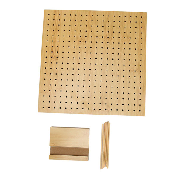Virkad blockbräda med 6 stift 3 mm håldiameter Tetragonum Virkad blockering i trä för nybörjare mammor L