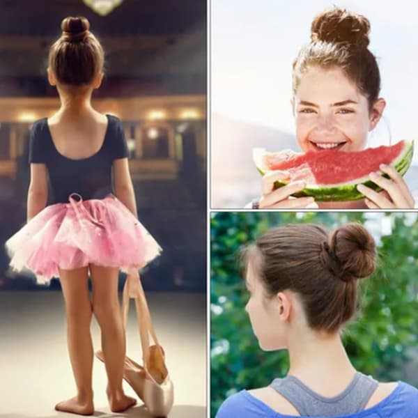 Hår Donut Bun Maker Set 7 delar Hårknut Donut 10 delar Hårnålar och 5 delar Elastiska band Hårknut Shaper Set