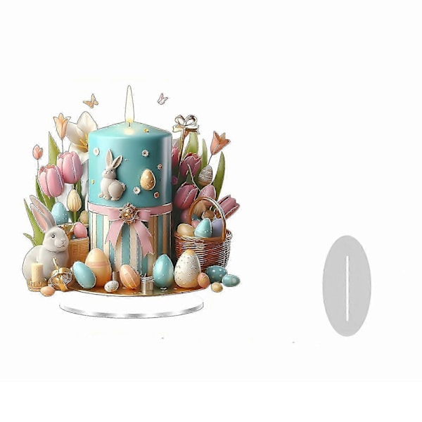 Påske Lys Flad Akryl Ornament