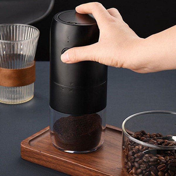 Elektrisk Kaffekvern (svart), Multifunksjonell Bønnekvern, Krydder, Urter, Oppladbar