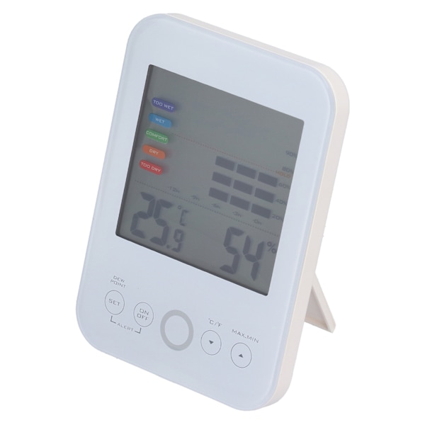 Hygrometer Termometer Pekskärm Digital Display Temperatur Fuktighet Meter Monitor