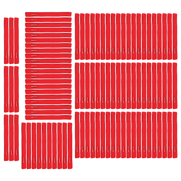 100 stk fiskestangstroppstangfestebåndstang elastisk wrap holder borrelåsdesign rød
