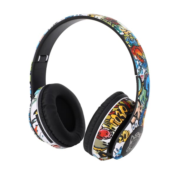 Trådlöst Bluetooth-headset Multifunktionell brusreducering Djup bas Innovativ graffiti-design Bluetooth-hörlurar